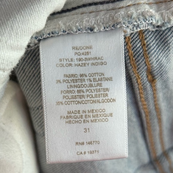 RE/DONE Comfort Stretch High Rise Ankle Crop Jeans in Hazy Indigo Sz 31 - Picture 12 of 12